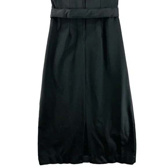 Vintage Maxi Dress Size 16-1/2 60s 70s Sleeveless Black White Stones Trees Avon - Picture 16 of 16